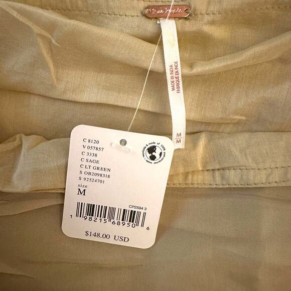 Free People Calliope Ruffle Midi Skirt Sage Medium NWT Ethereal Western Bohemian - Picture 13 of 15